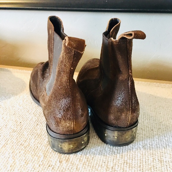 Free People brown suede ankle boots calf booties  6.5  37  boho winter - Picture 9 of 9